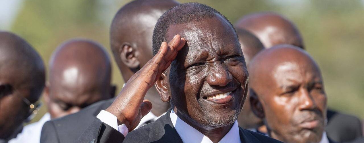 President William Ruto gestures after attending the burial of the late Raila Odinga. Photo: Courtesy