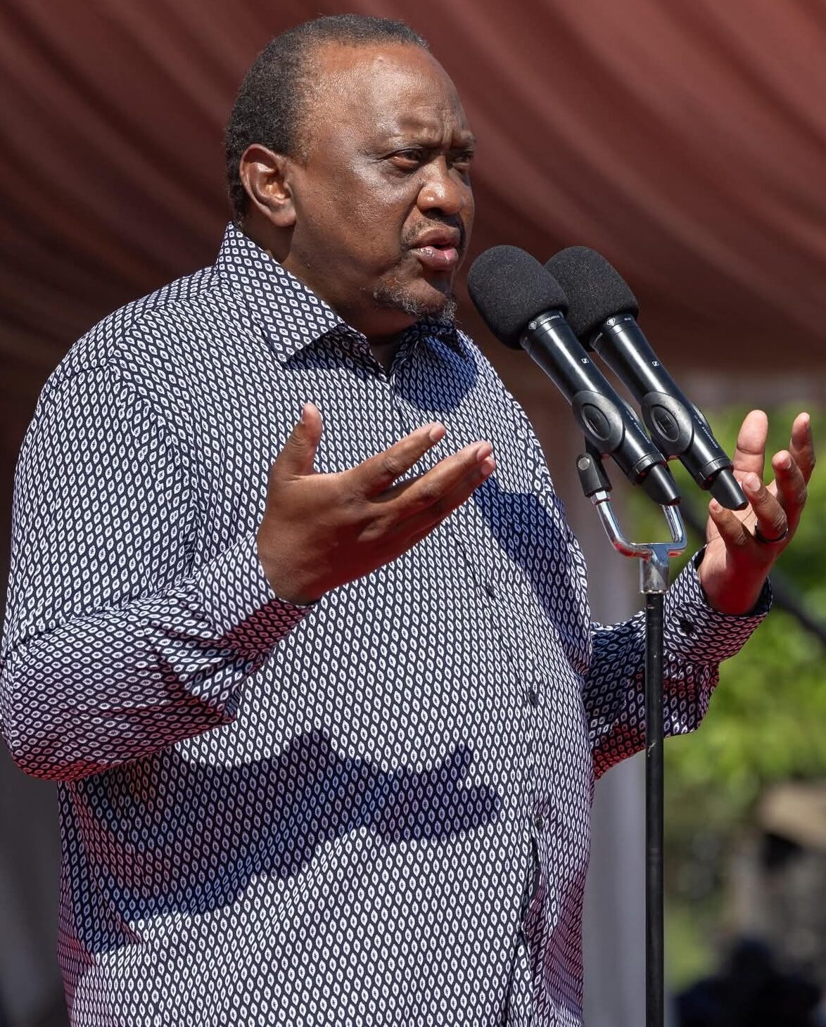 Former President Uhuru Kenyatta during the burial of the late Raila Odinga in Bondo. Photo: Courtesy